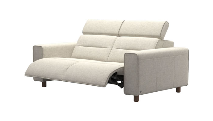 Stressless Emily 2 Seater Power Sofa in Peony Light Beige Fabric